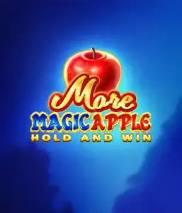 Discover the spellbinding allure of More Magic Apple Hold and Win Slot by 3 Oaks Gaming, highlighting a shimmering red apple on a deep blue background. This image captures the enchanting theme with a touch of mystery. Perfect for those enchanted by fairy-tale slots, the vibrant colors and enticing design draw players into the game's magical world. 