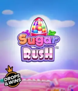 Dive into the sweet world of Sugar Rush by Pragmatic Play, showcasing a colorful candy dispenser against a fantastic candy landscape. This image evokes the joy and thrill of the slot, adorned with vivid candies and charming typography. Ideal for players seeking a sweet adventure, promising a delightful gaming experience. 